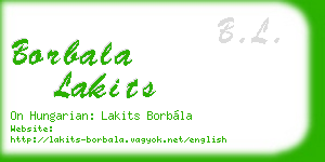 borbala lakits business card